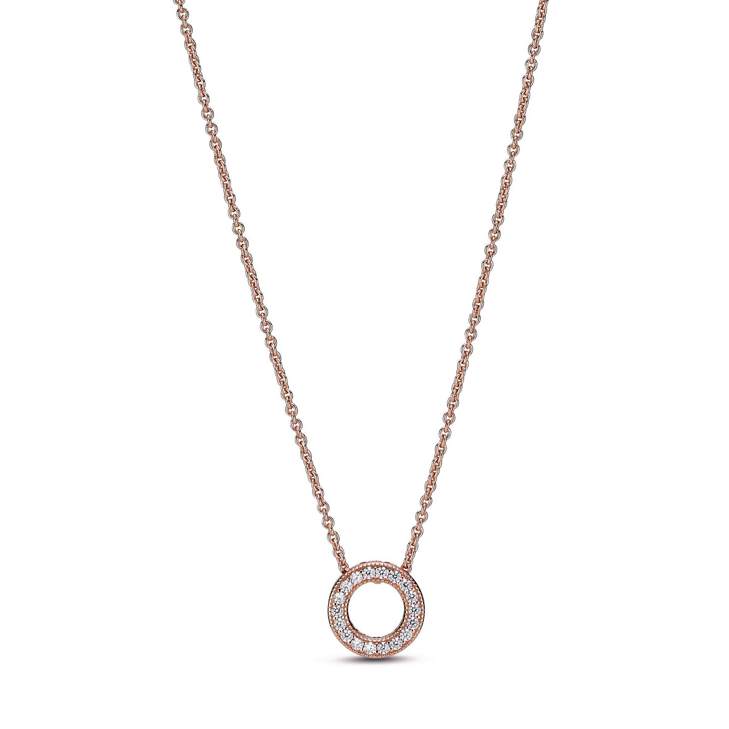 Pandora Logo Pave Circle Collier Necklace
