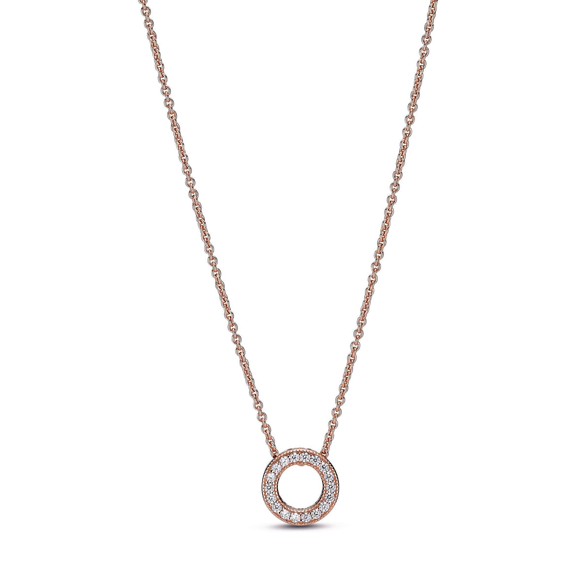 Pandora Logo Pave Circle Collier Necklace
