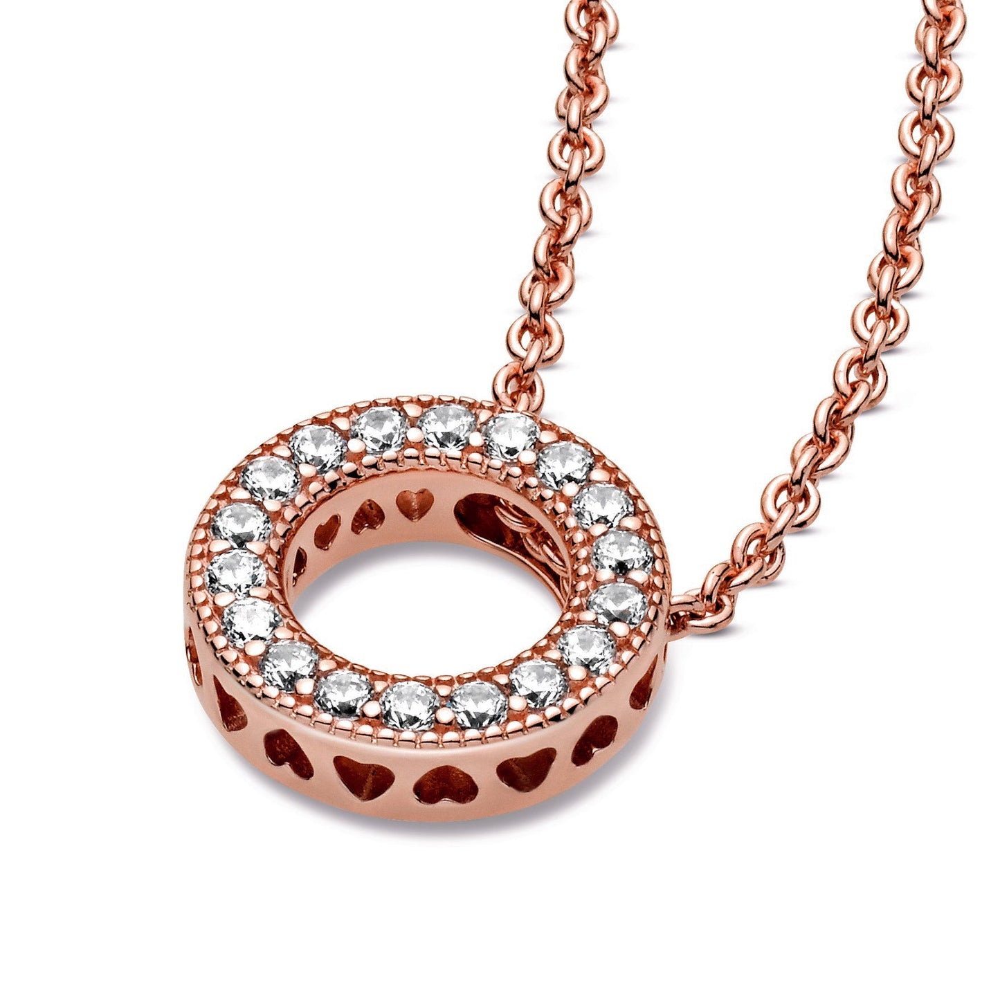 Pandora Logo Pave Circle Collier Necklace