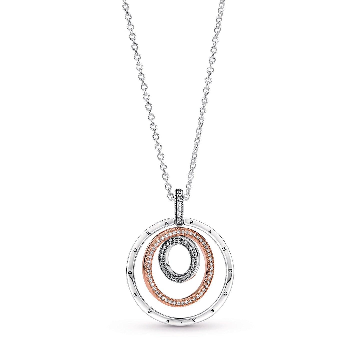 Pandora Two-Tone Circles Pendant & Necklace