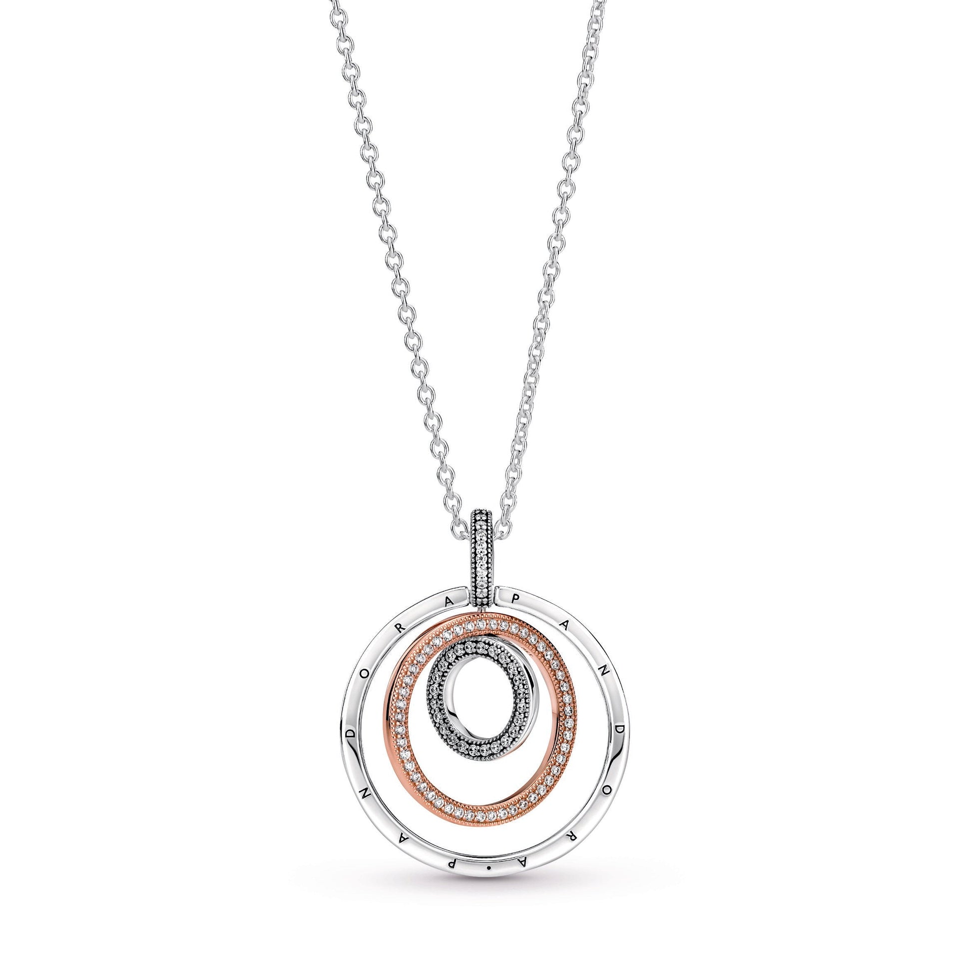 Pandora Two-Tone Circles Pendant & Necklace