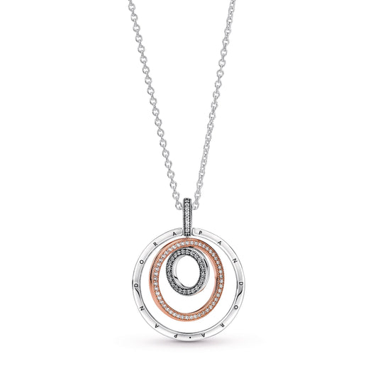 Pandora Two-Tone Circles Pendant & Necklace