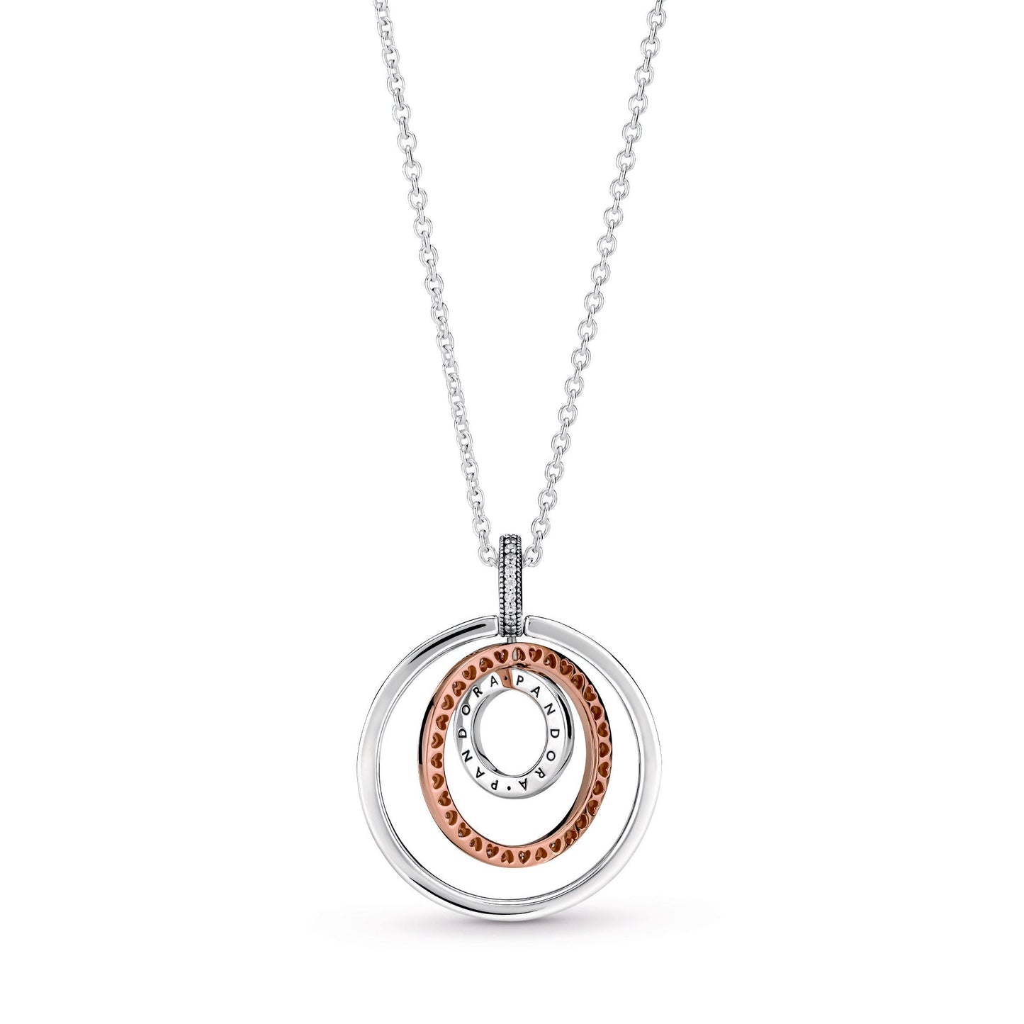 Pandora Two-Tone Circles Pendant & Necklace