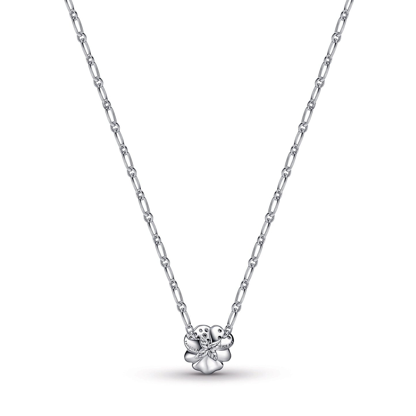 Pandora Blue Pansy Flower Pendant Necklace