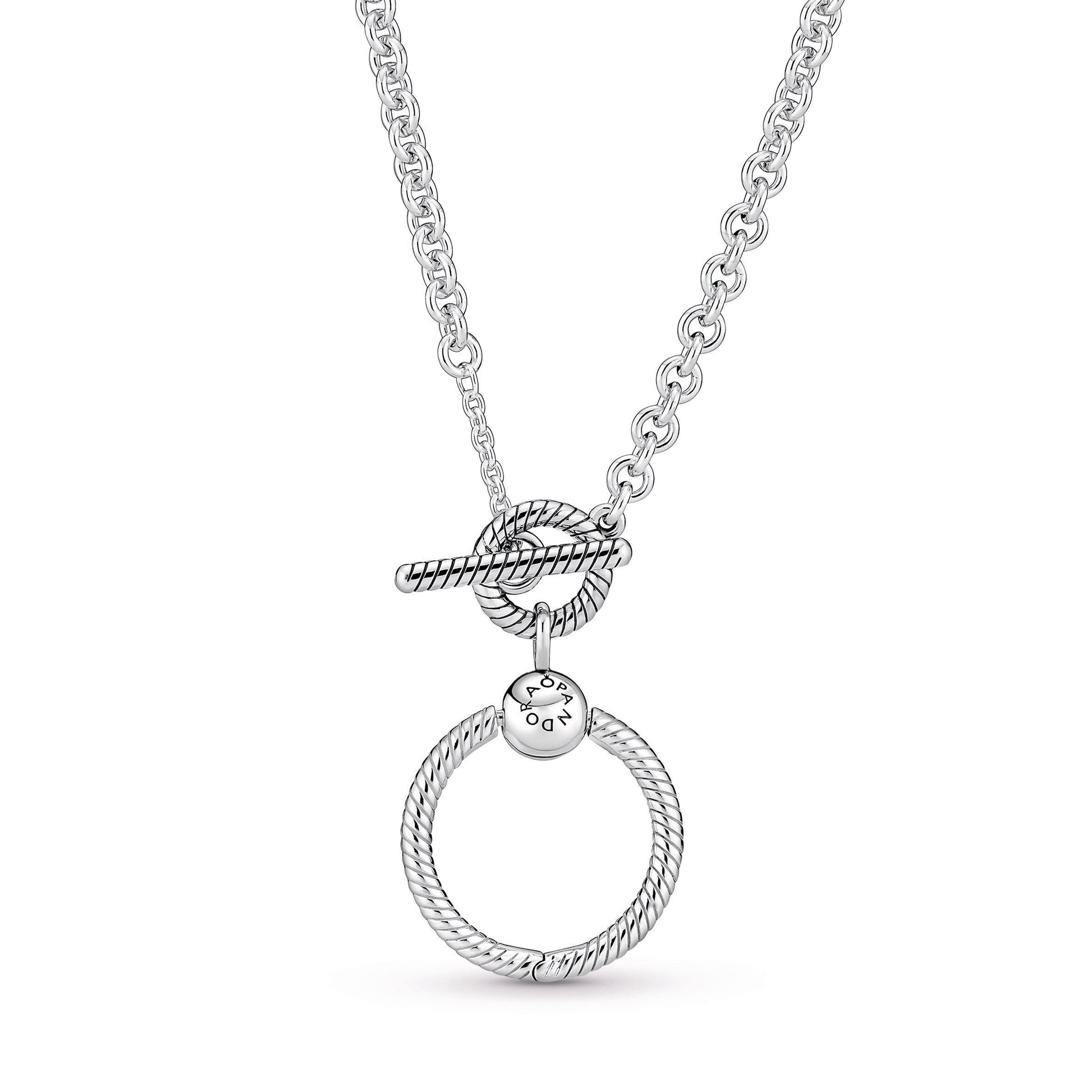 Pandora Moments O Pendant T-bar Necklace