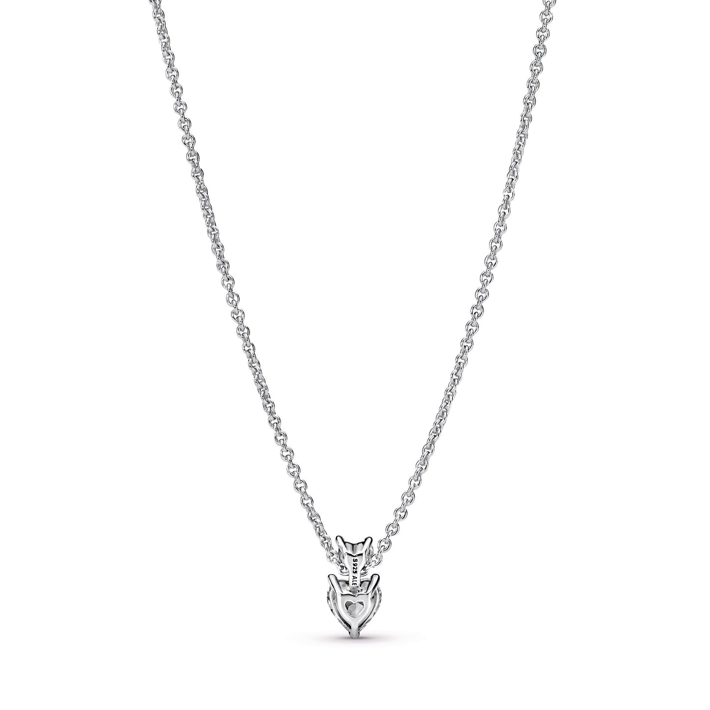 Pandora Double Heart Pendant Sparkling Collier Necklace