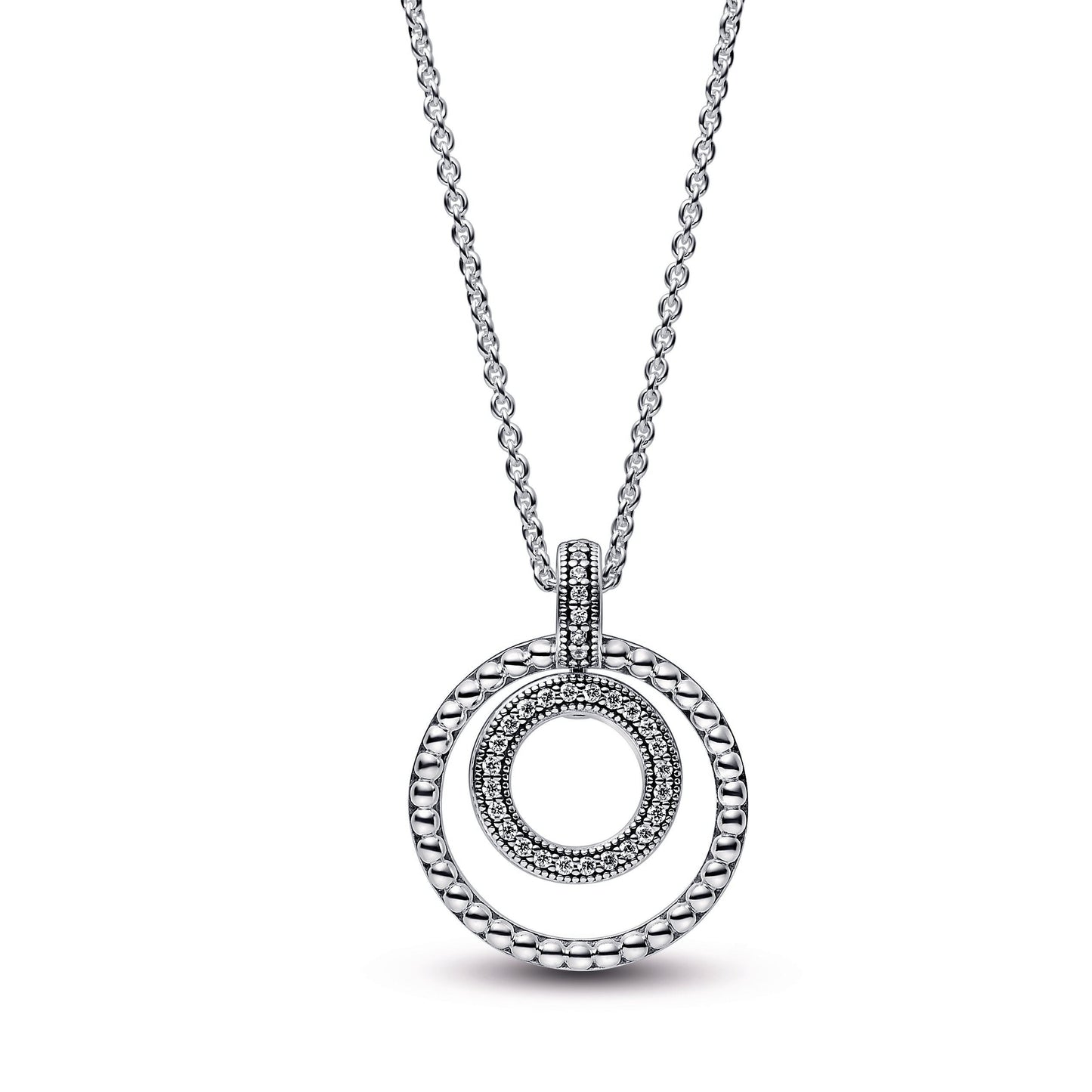 Pandora Signature Pave & Beads Pendant & Necklace
