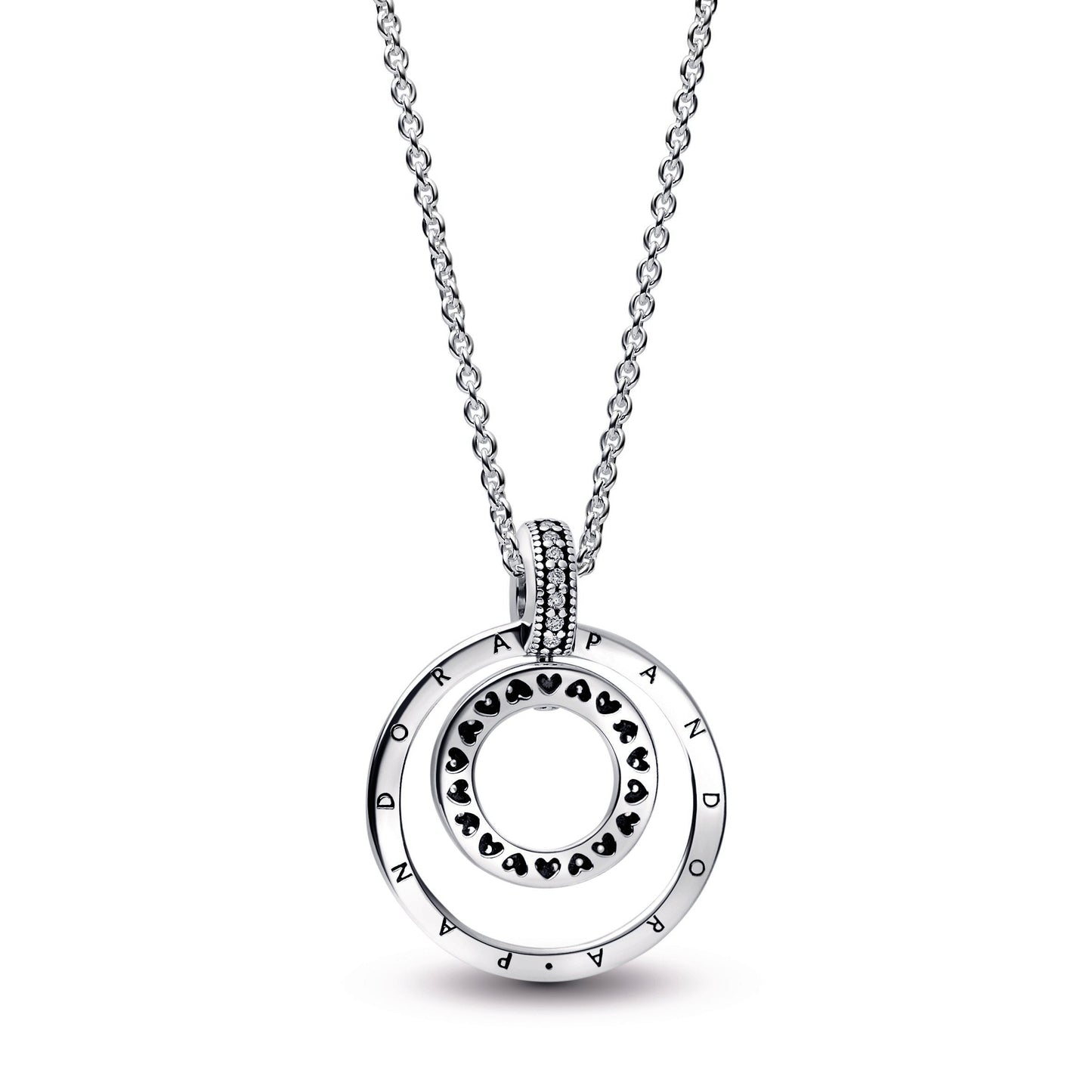 Pandora Signature Pave & Beads Pendant & Necklace