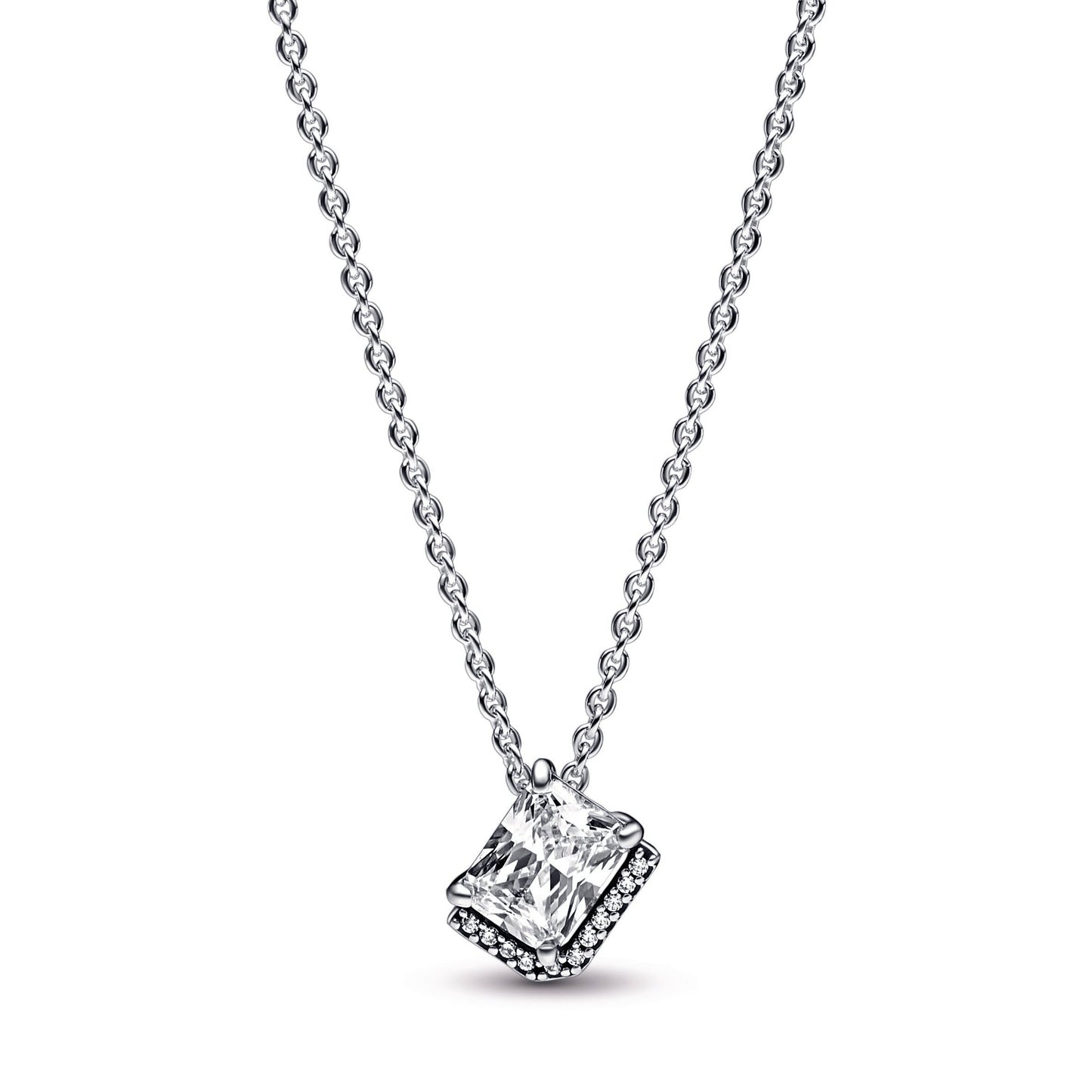 Pandora Rectangular Sparkling Halo Collier Necklace