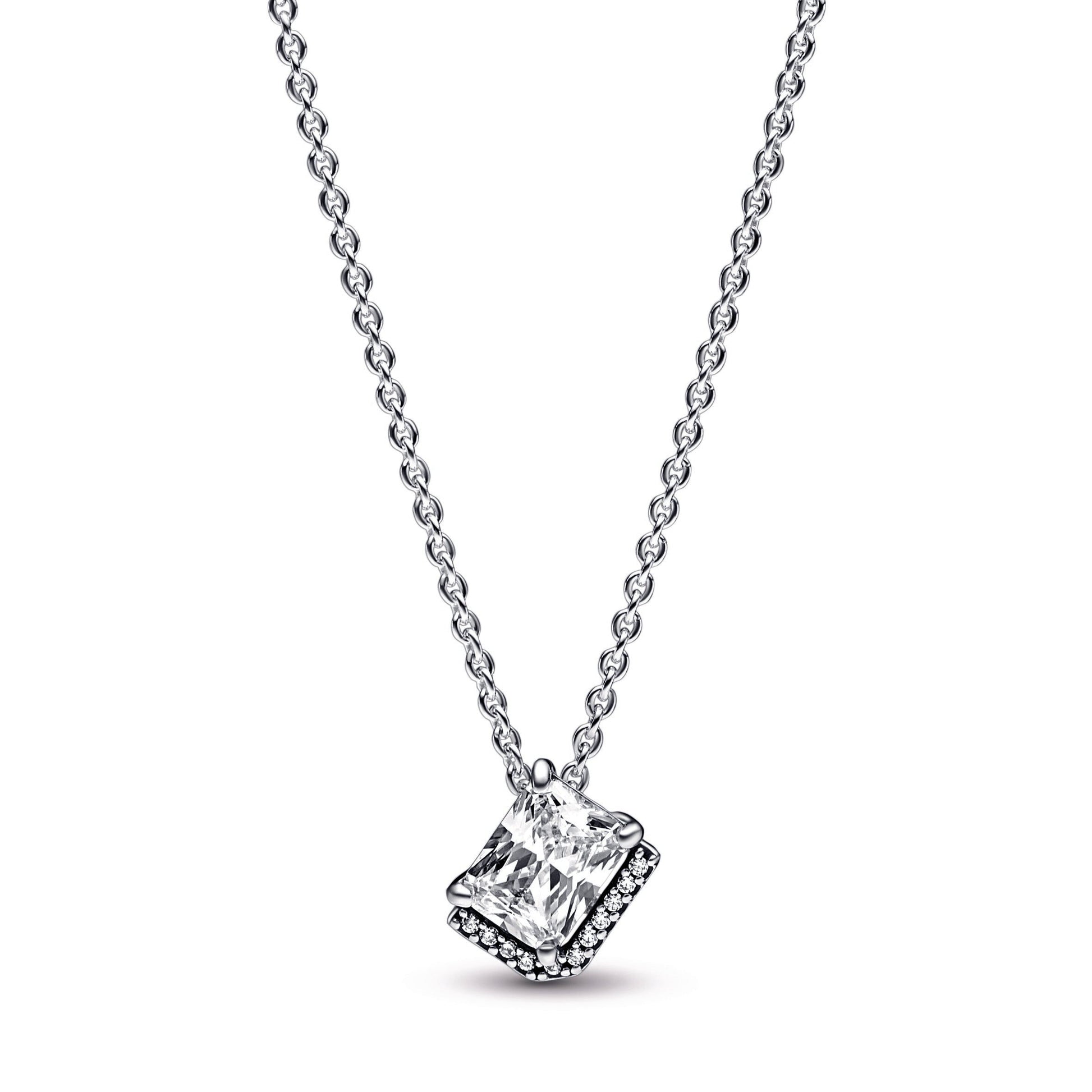 Pandora Rectangular Sparkling Halo Collier Necklace