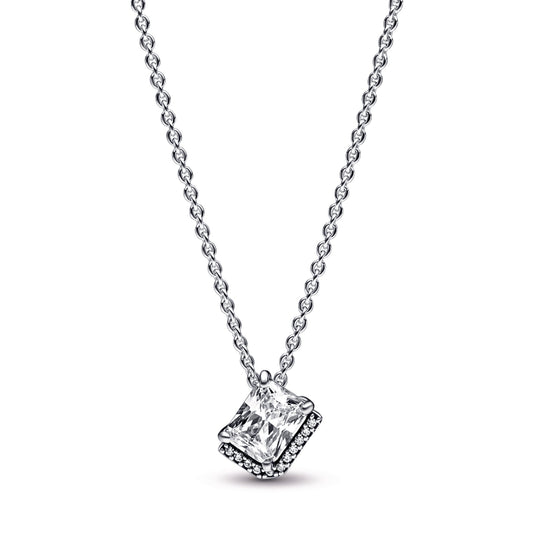 Pandora Rectangular Sparkling Halo Collier Necklace