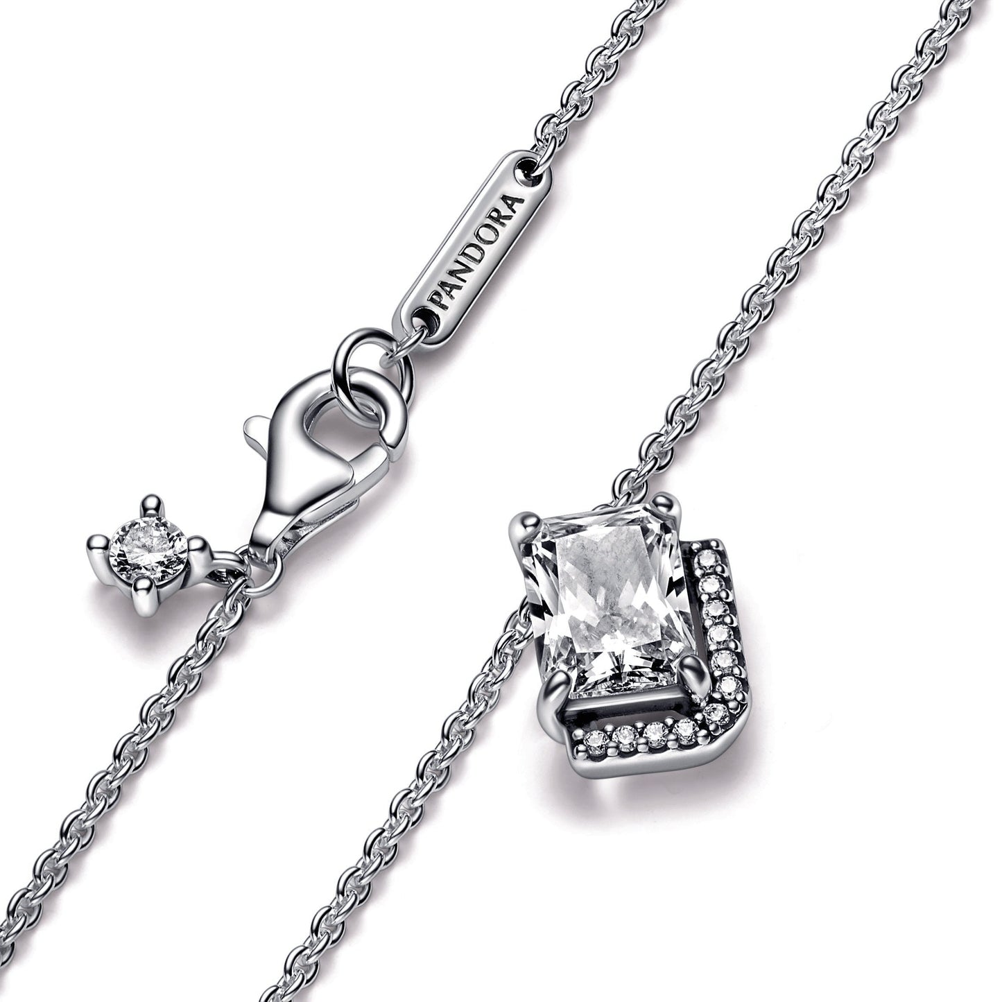 Pandora Rectangular Sparkling Halo Collier Necklace