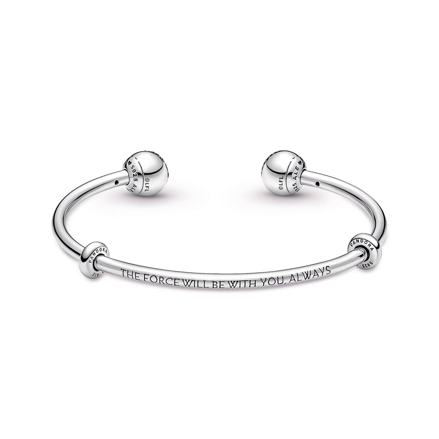 Pandora Moments Star Wars Light & Dark Side Logo Open Bangle