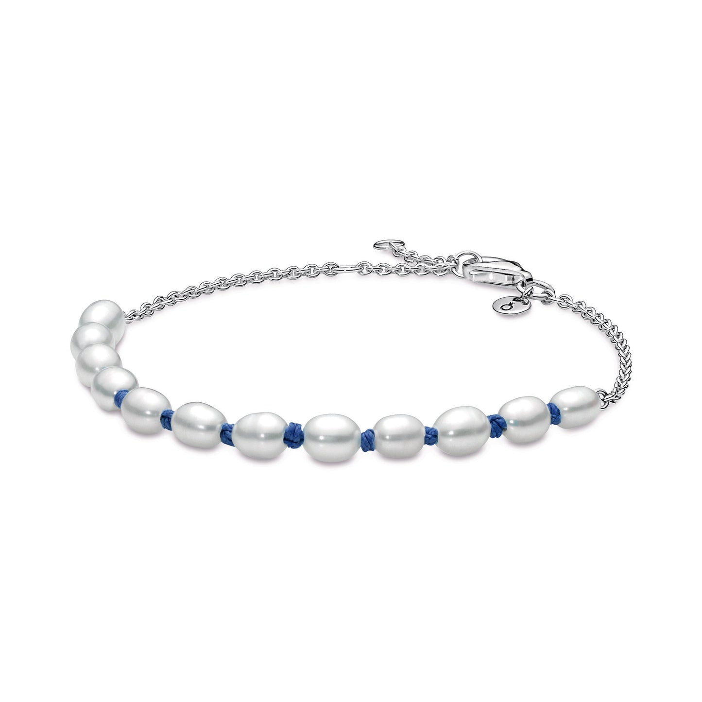 Pandora Freshwater Pearl Blue Cord Chain Bracelet