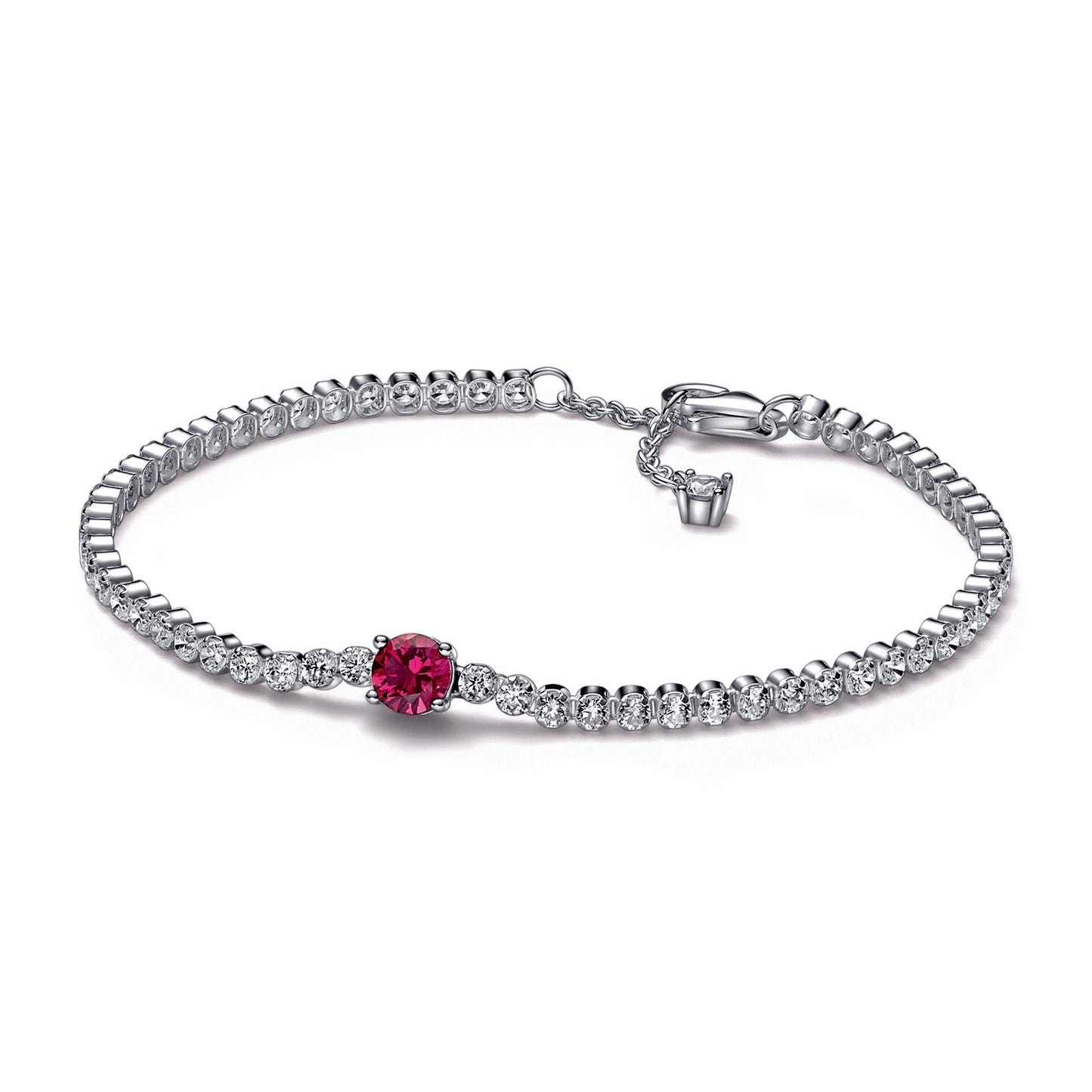 Pandora Red Sparkling Round Pave Tennis Bracelet