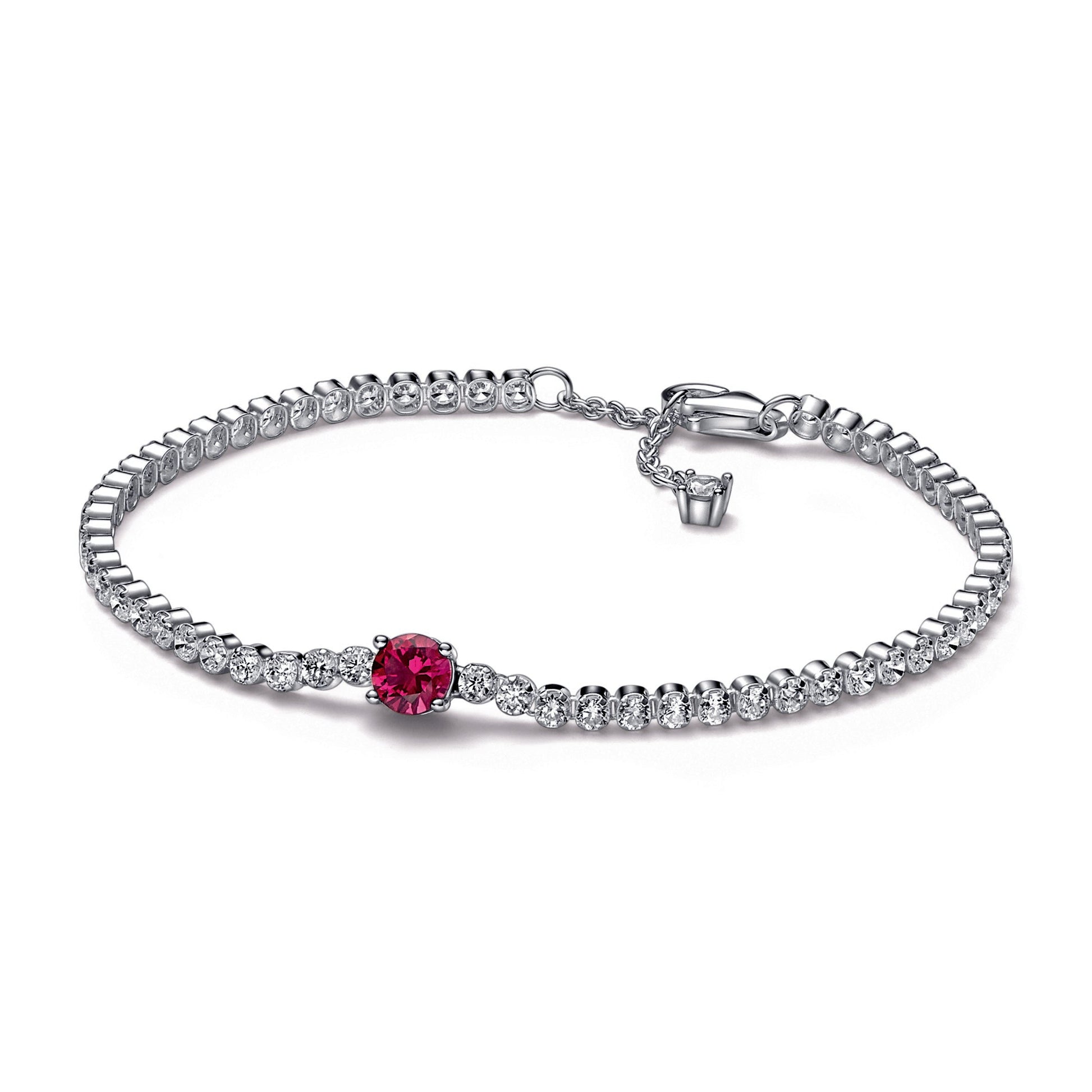 Pandora Red Sparkling Round Pave Tennis Bracelet