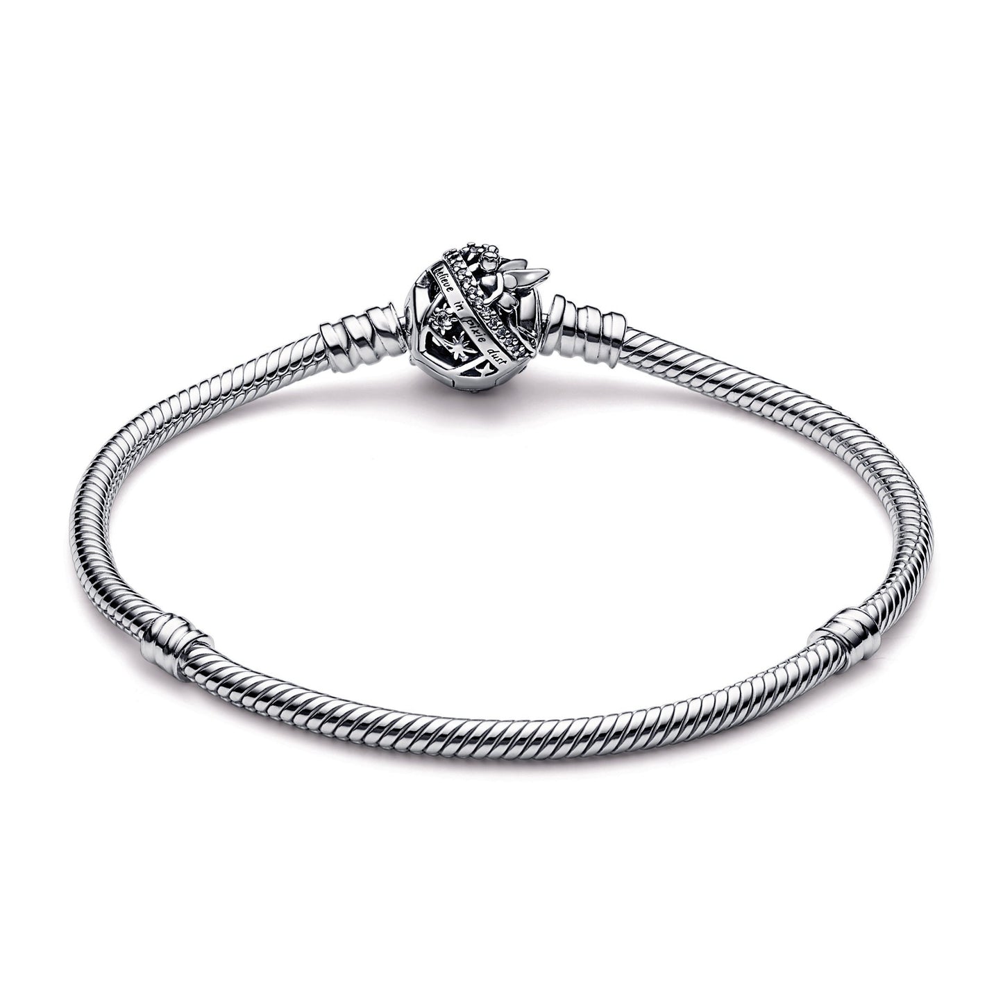 Pandora Disney Tinker Bell Clasp Moments Snake Chain Bracelet