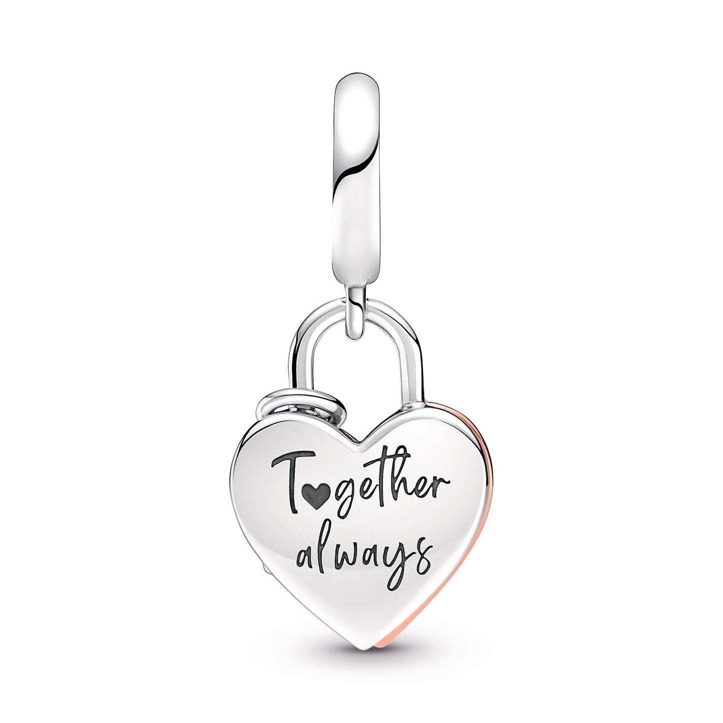 Pandora Heart Padlock Double Dangle Charm