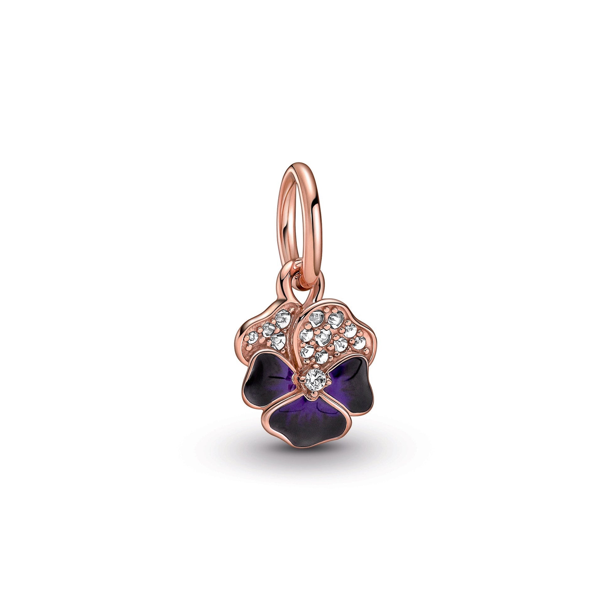 Pandora Deep Purple Pansy Flower Dangle Charm