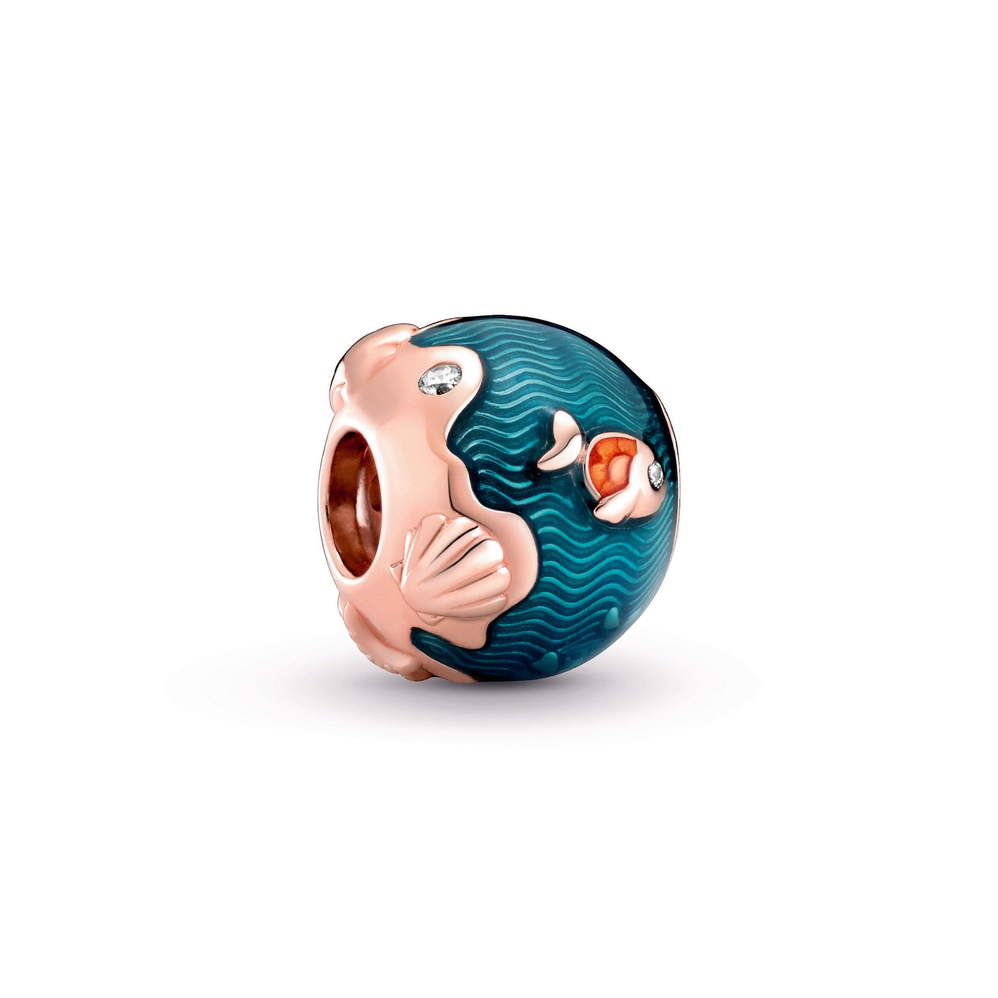 Pandora Shimmering Ocean Waves & Fish Charm