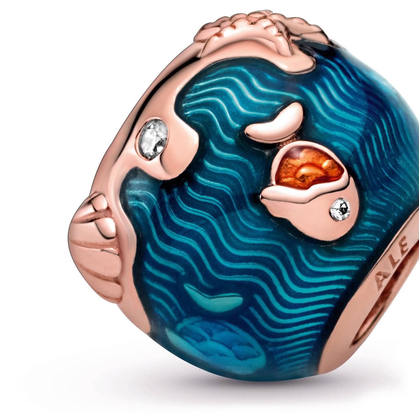 Pandora Shimmering Ocean Waves & Fish Charm