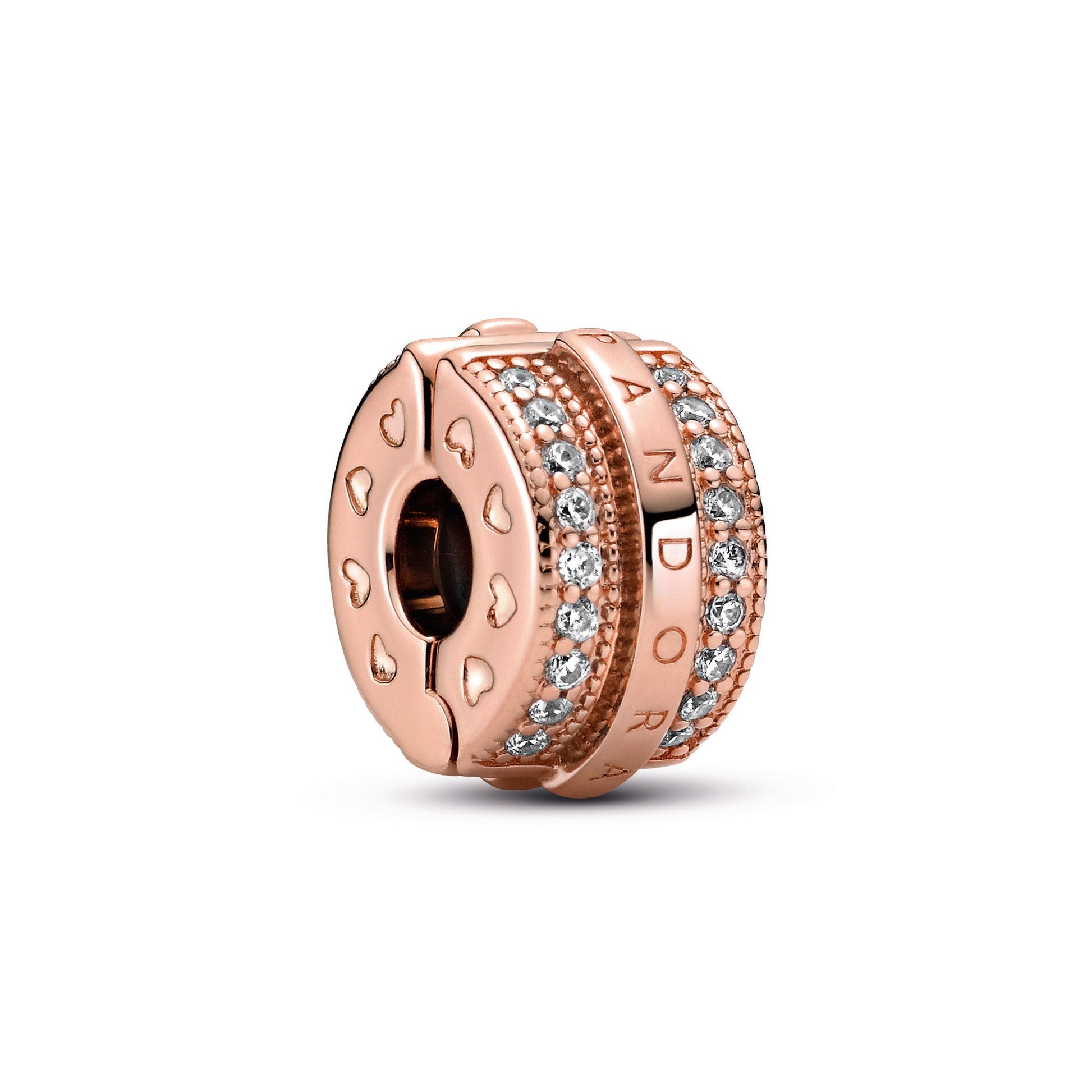 Pandora Sparkling Pave Lines and Logo Clip