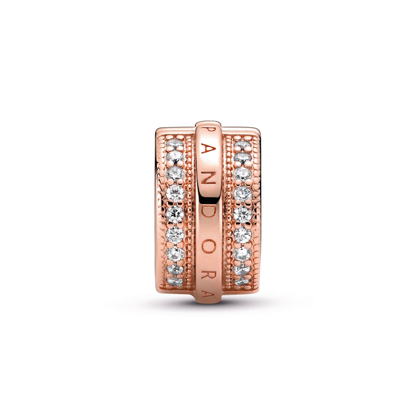 Pandora Sparkling Pave Lines and Logo Clip