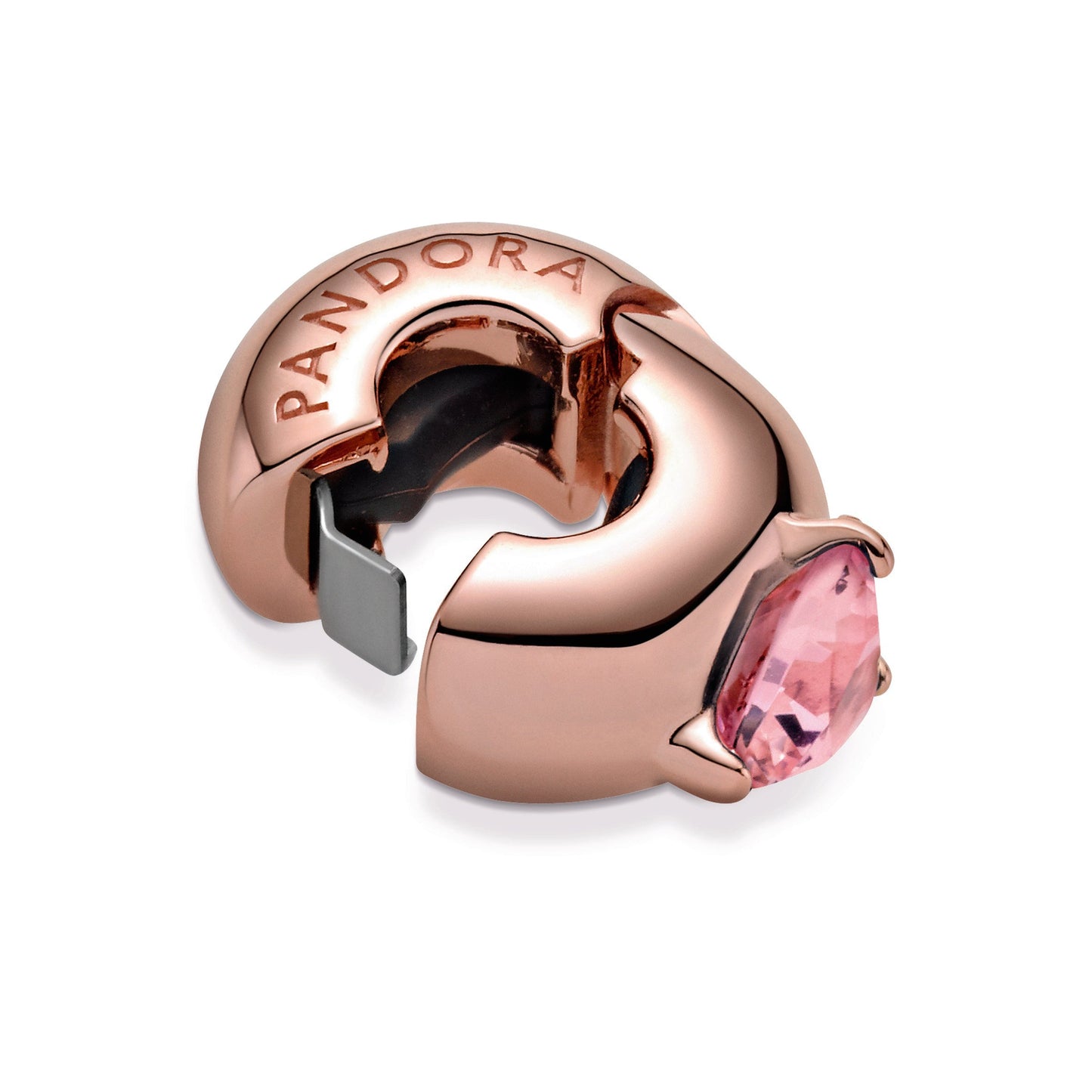 Pandora Pink Heart Solitaire Clip Charm