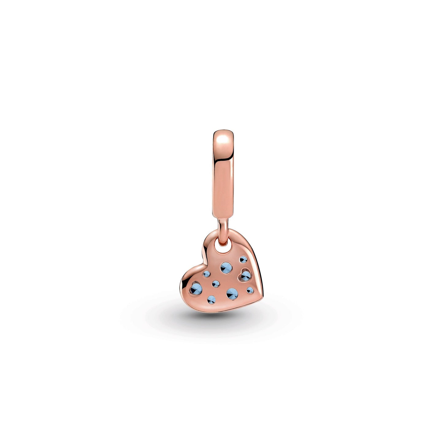 Pandora Light Blue Pave Tilted Heart Dangle Charm