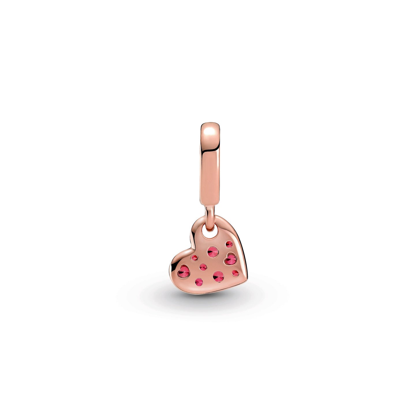 Pandora Red Pave Tilted Heart Dangle Charm