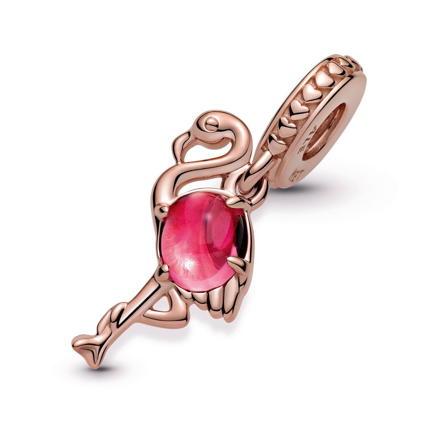 Pandora Pink Murano Glass Flamingo Dangle Charm