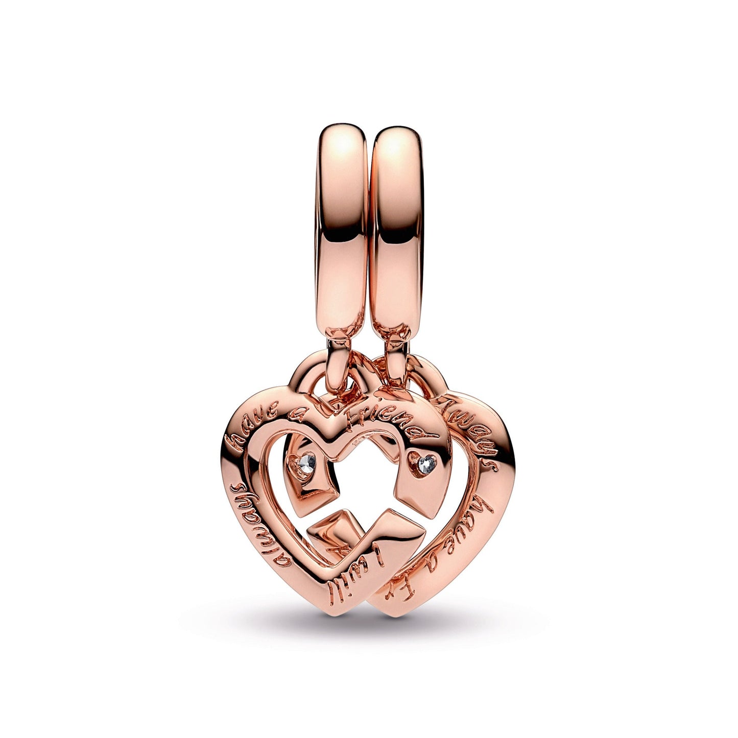 Pandora Linked Sister Hearts Split Dangle Charm