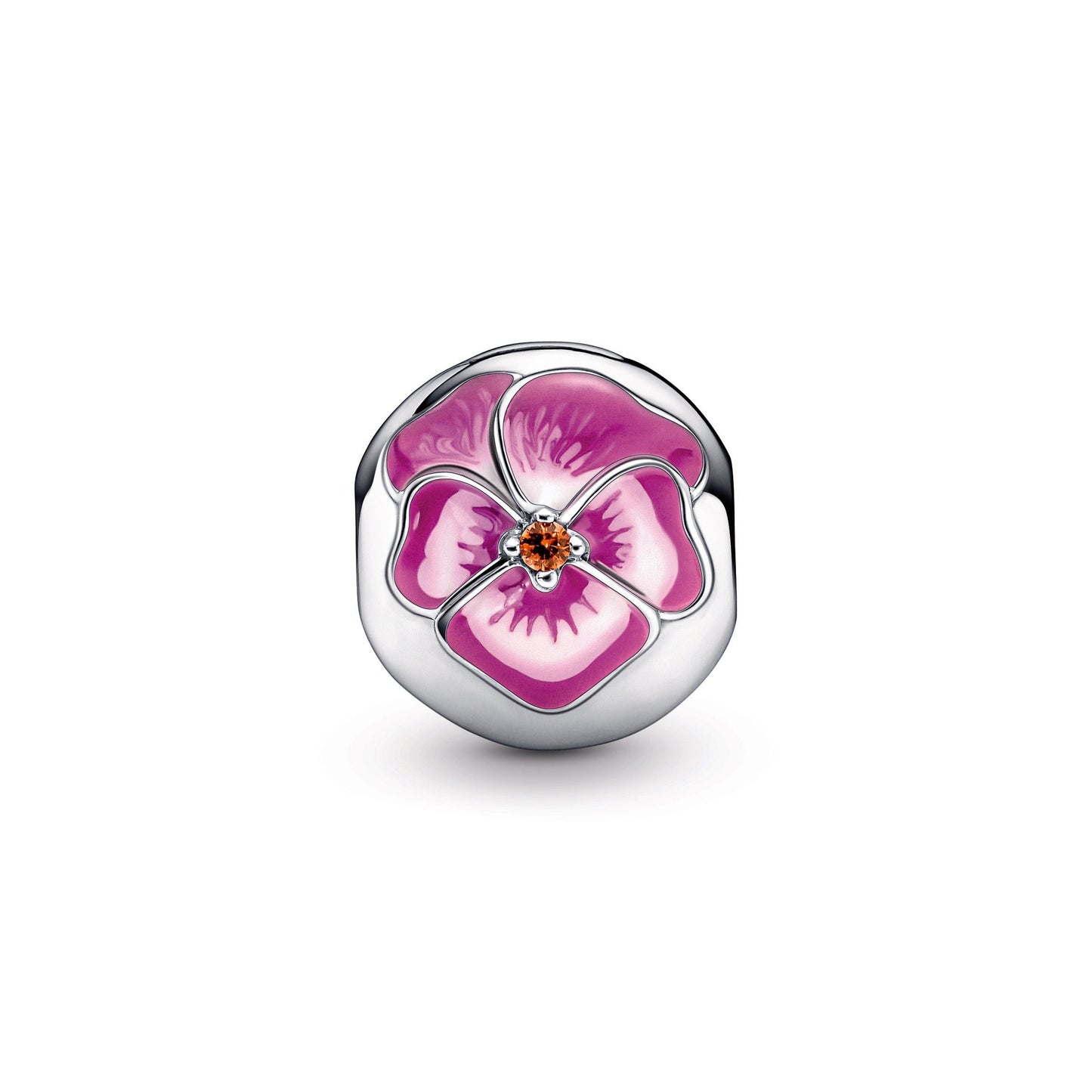 Pandora Pink Pansy Flower Clip Charm
