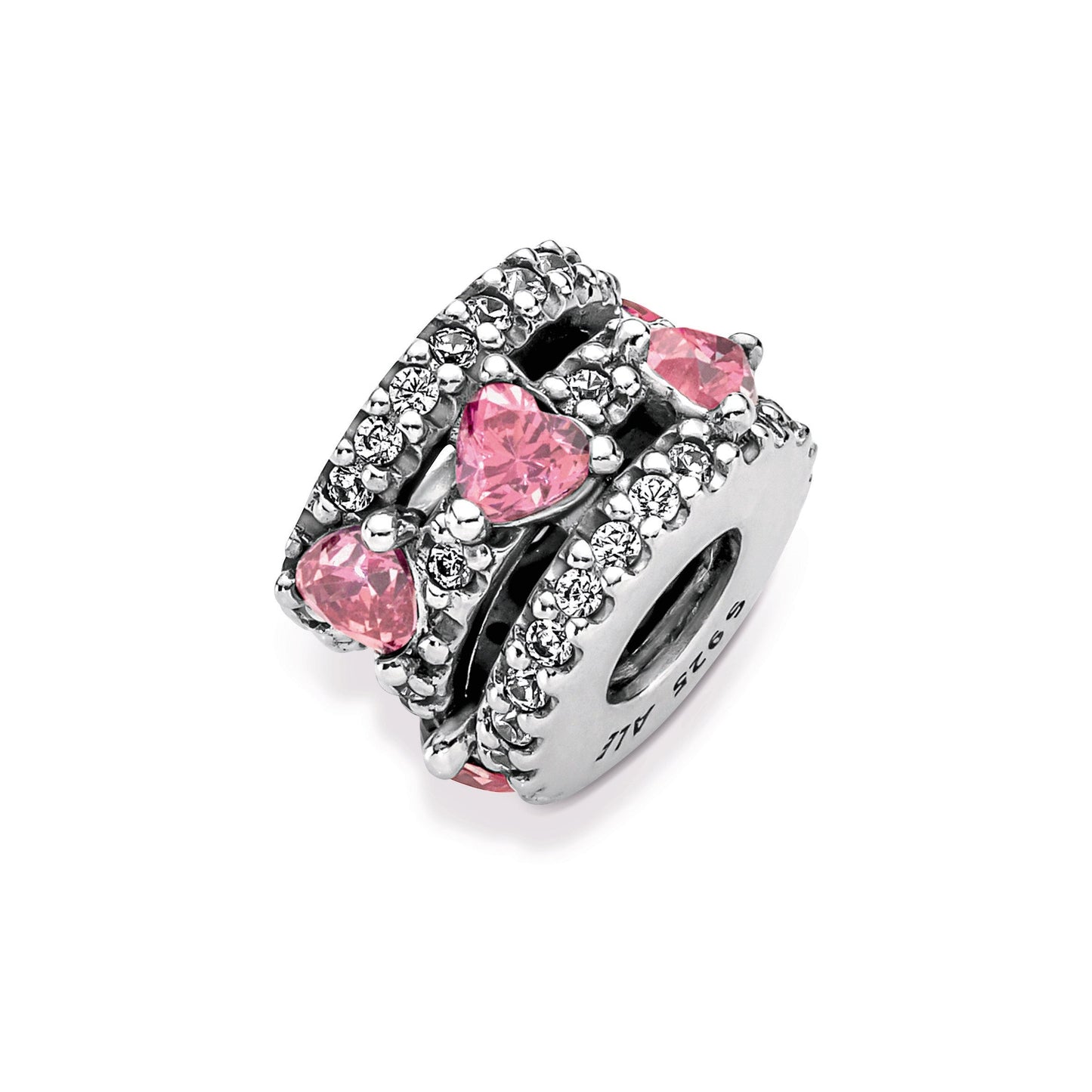 Pandora Sparkling Triple Halo Hearts Charm