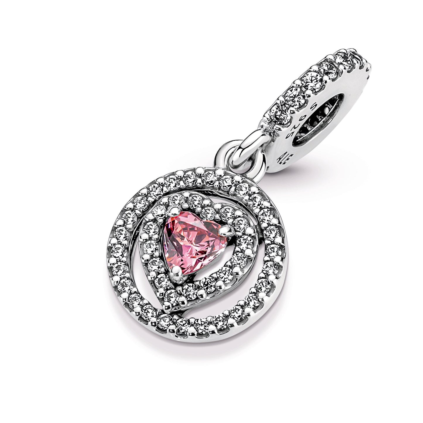 Pandora Sparkling Double Halo Heart Dangle Charm