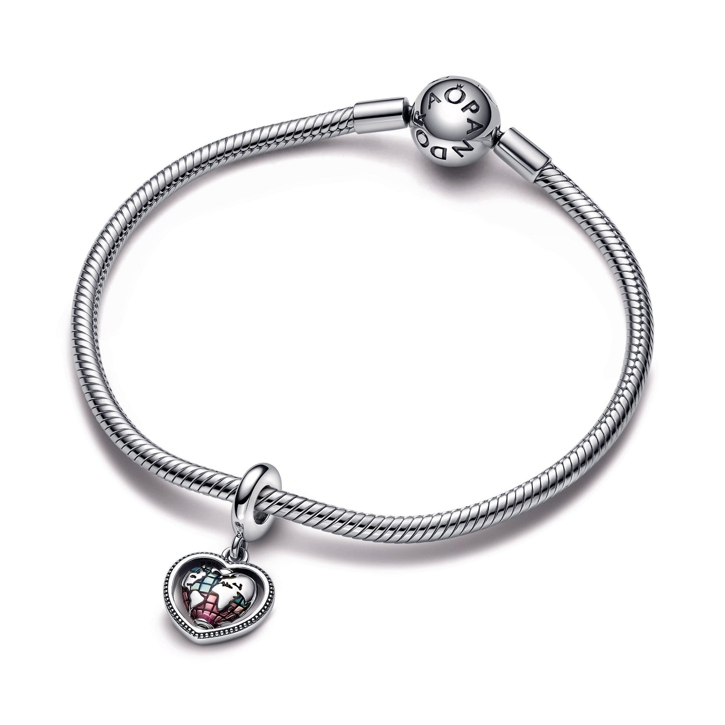Pandora Family Spinning Heart Globe Dangle Charm