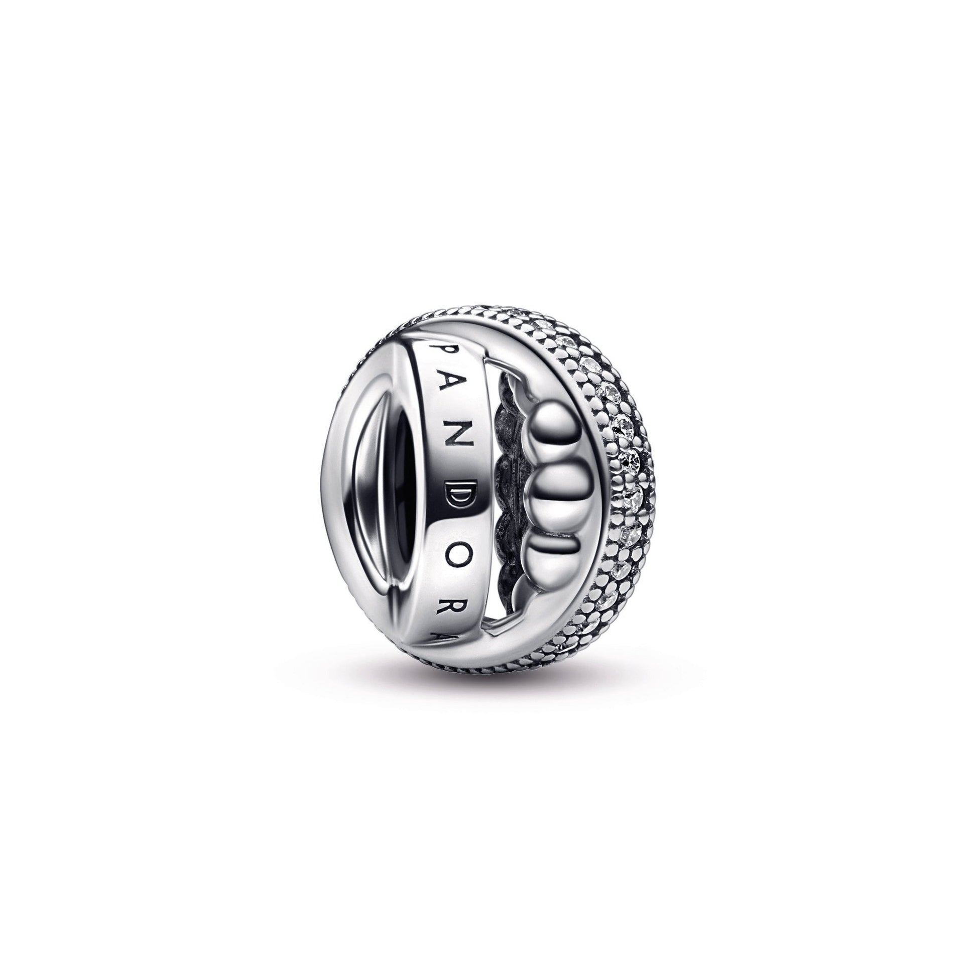 Pandora Logo, Pave & Beads Charm