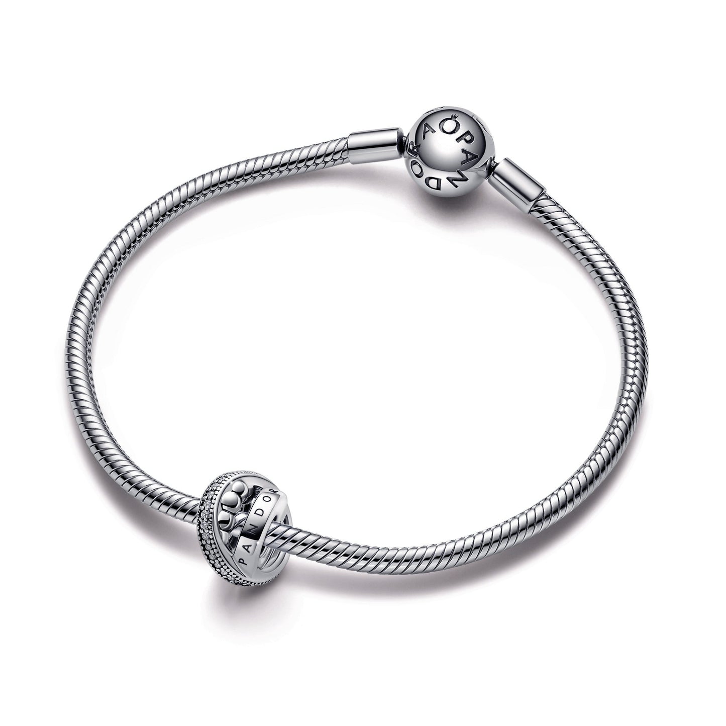 Pandora Logo, Pave & Beads Charm