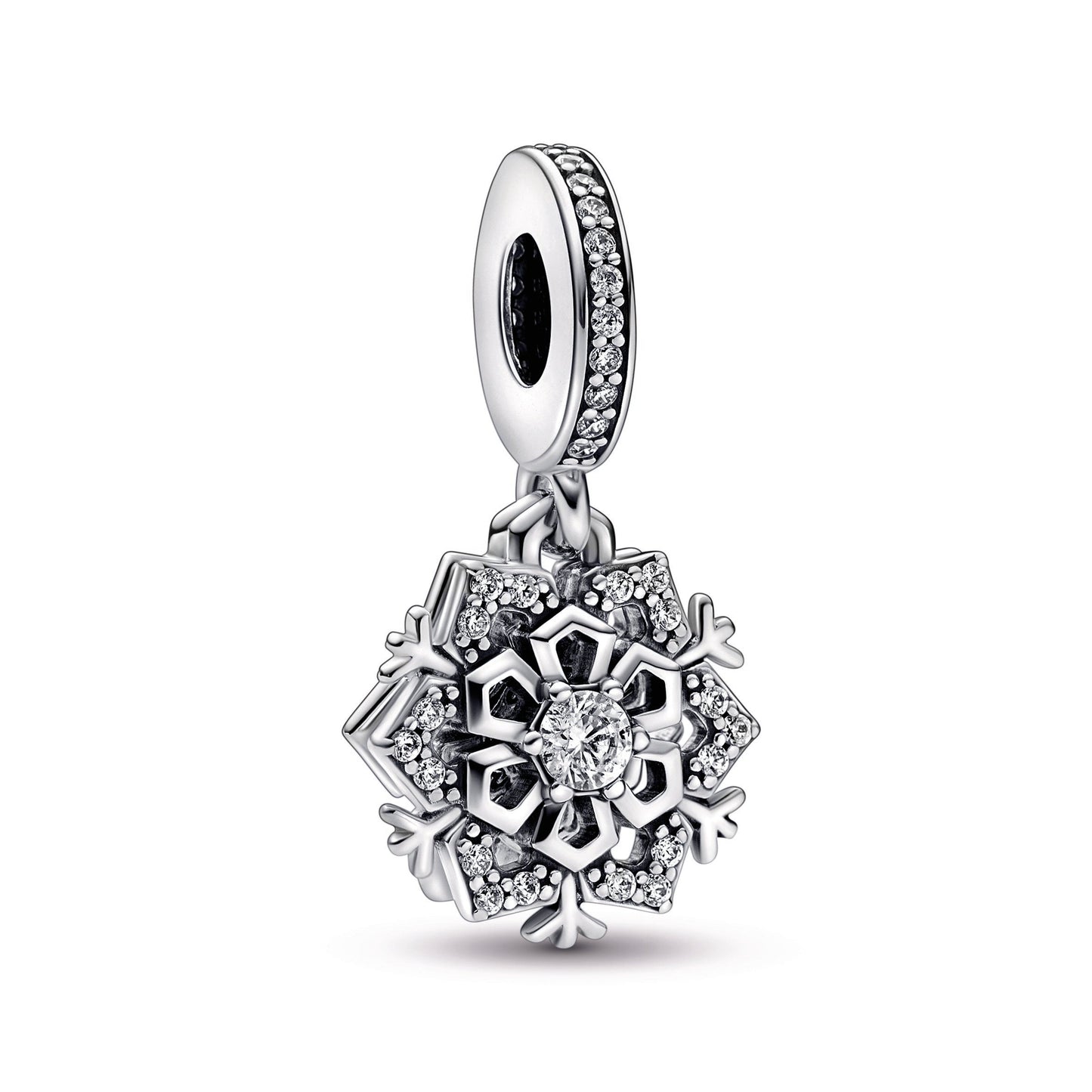 Pandora Sparkling Snowflake Double Dangle Charm