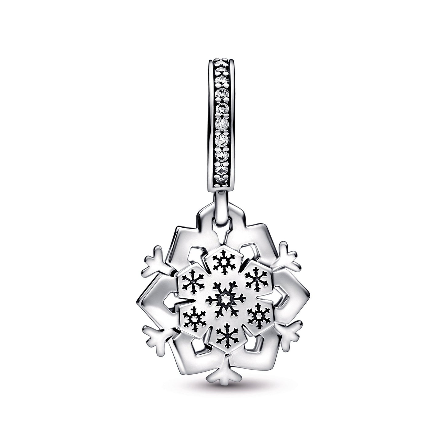 Pandora Sparkling Snowflake Double Dangle Charm
