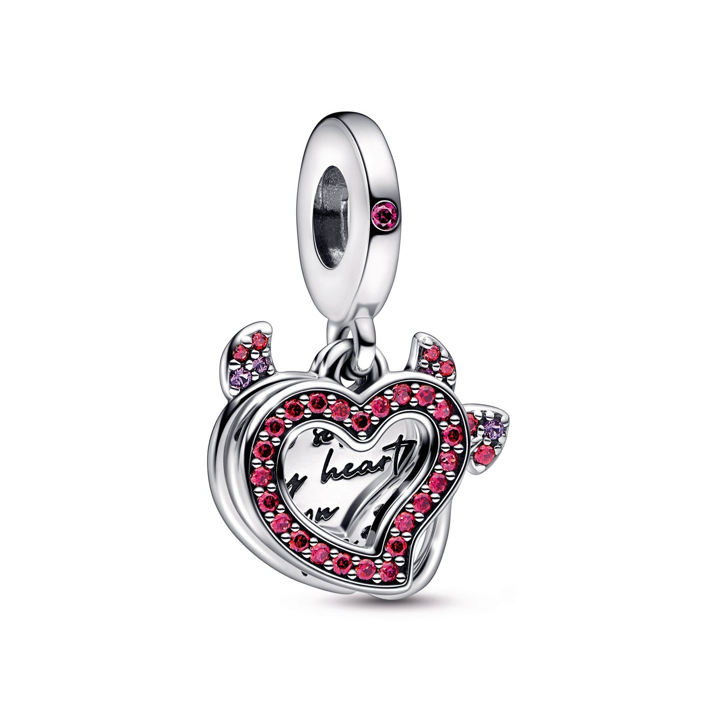 Pandora Devil Heart Double Dangle Charm