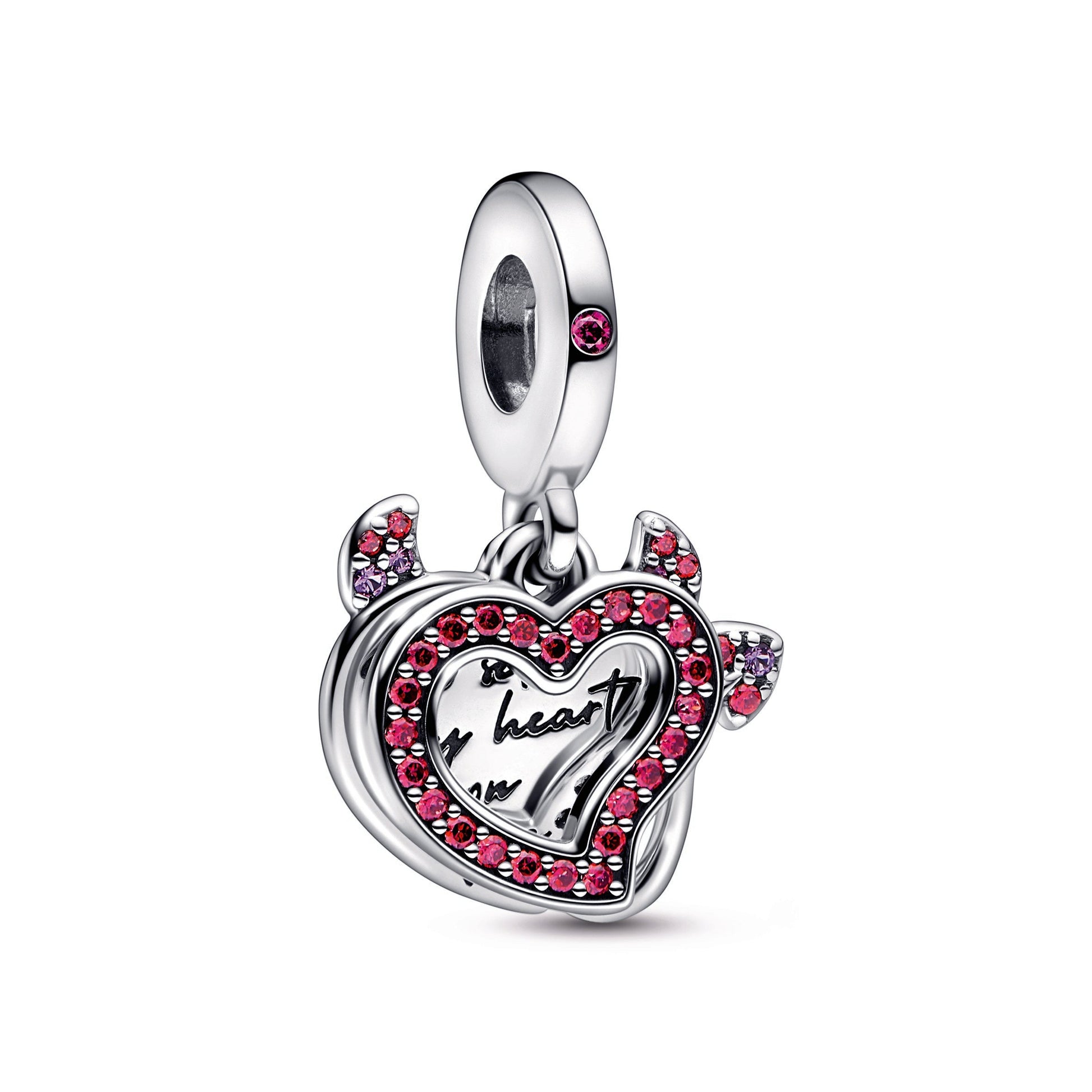 Pandora Devil Heart Double Dangle Charm