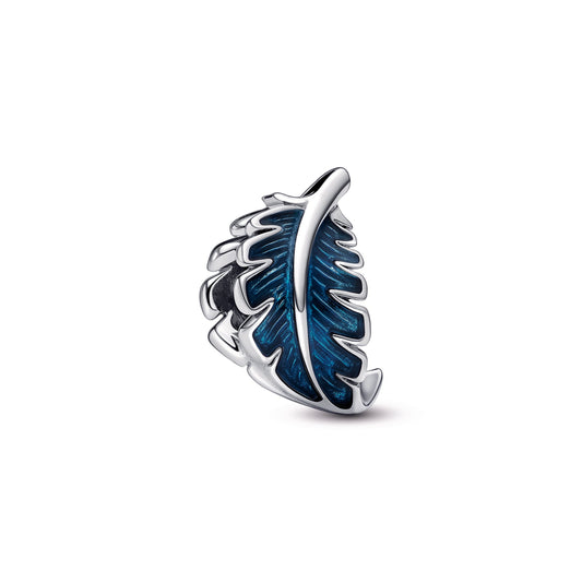 Pandora Blue Curved Feather Charm