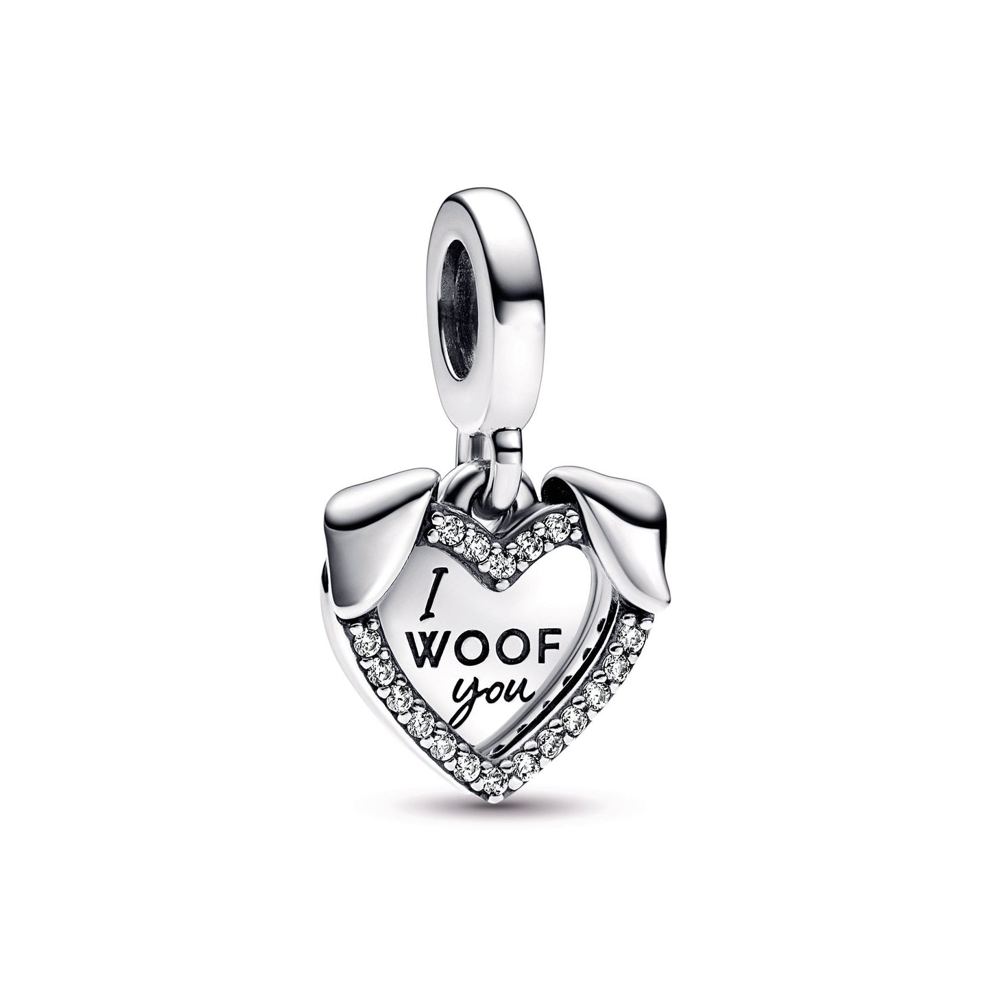 Pandora Heart & Dog Double Dangle Charm