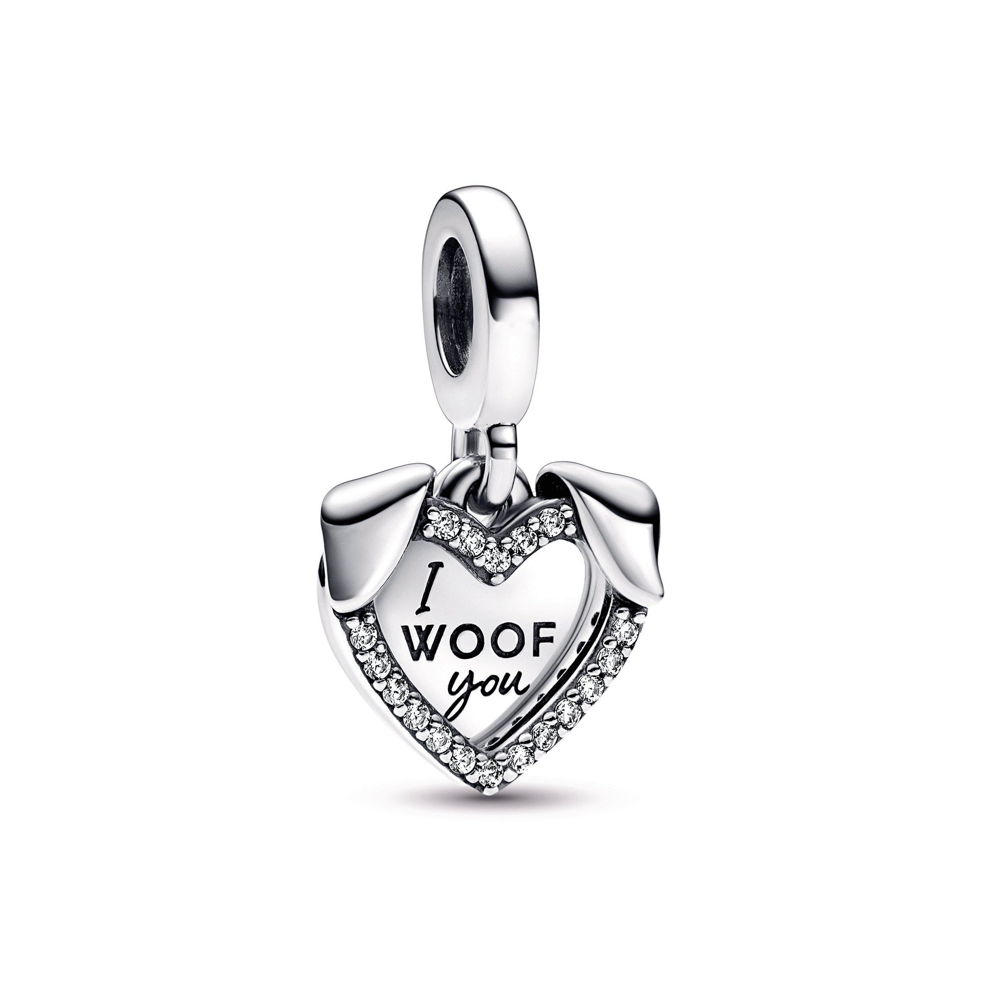 Pandora Heart & Dog Double Dangle Charm