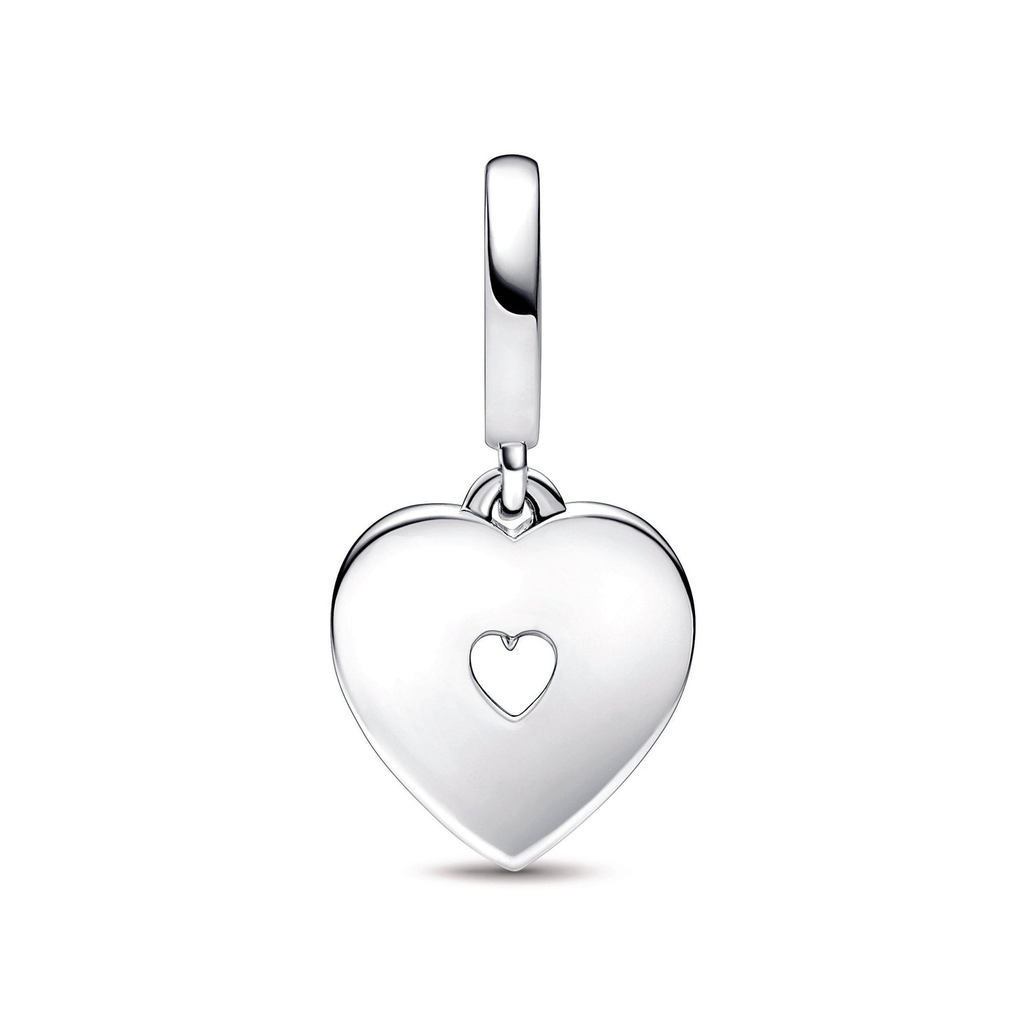 Pandora Pearlescent White Heart Double Dangle Charm