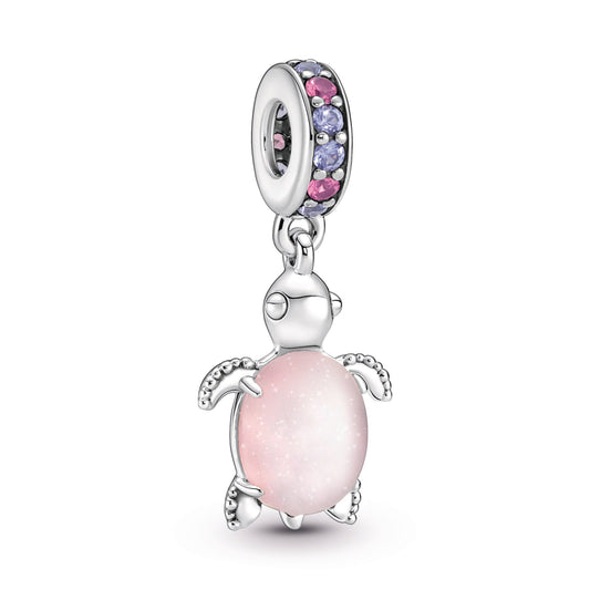 Pandora Murano Glass Pink Sea Turtle Dangle Charm