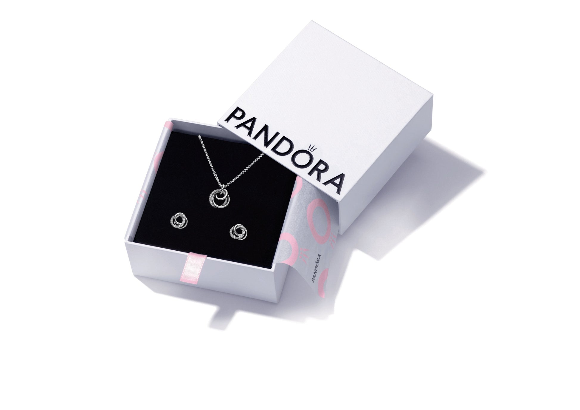 Pandora Encircled Family Love Necklace & Earring Gift Set