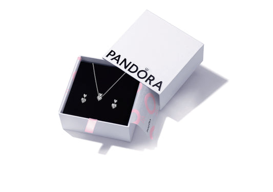 Pandora Timeless Hearts Necklace & Earring Gift Set