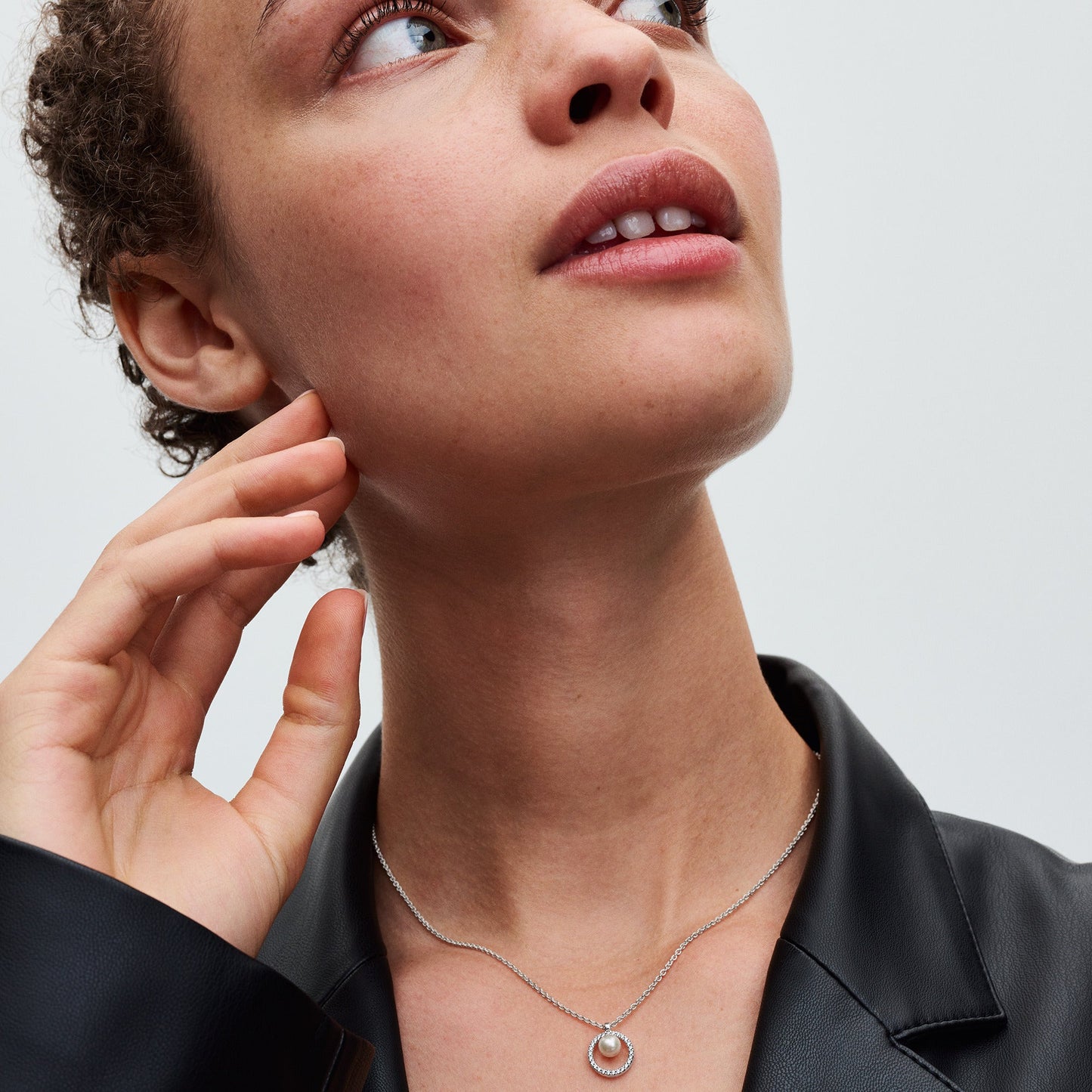 Pandora Treated Freshwater Pearl & Pave Collier Necklace